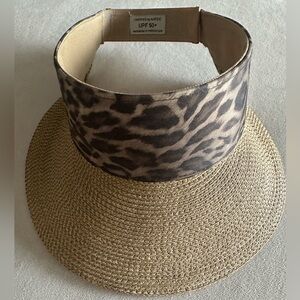 Eric Javits Animal Print and Tan Sun Visor